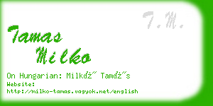 tamas milko business card